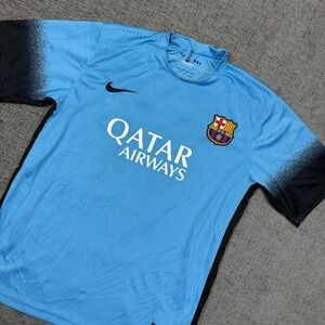 Nike Fc Barcelona 2015-2016 3rd Third Jersey Men's XL Blue No Name #13
